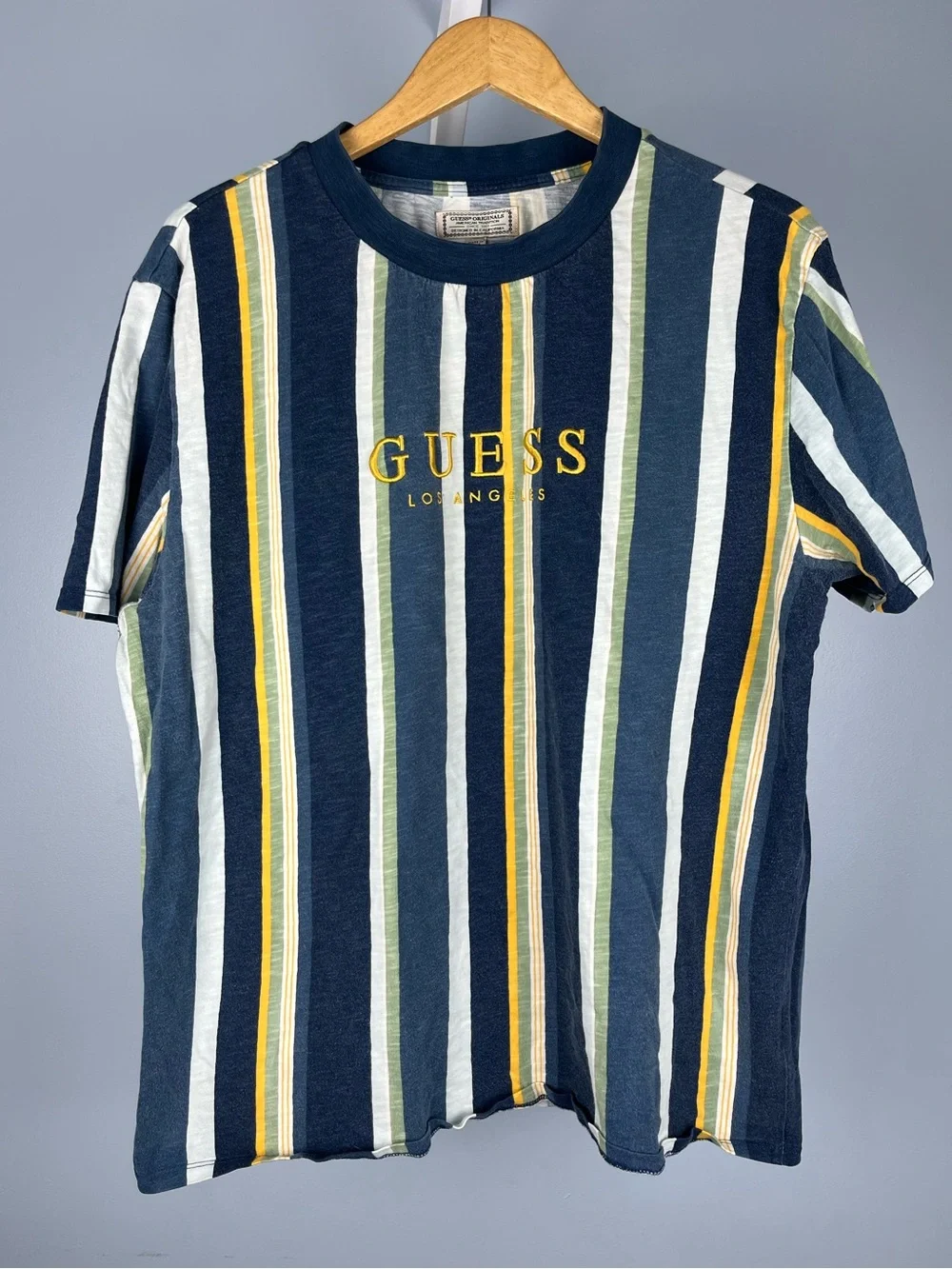 Vintage 90s Guess striped cotton tee - Picture 1 of 8